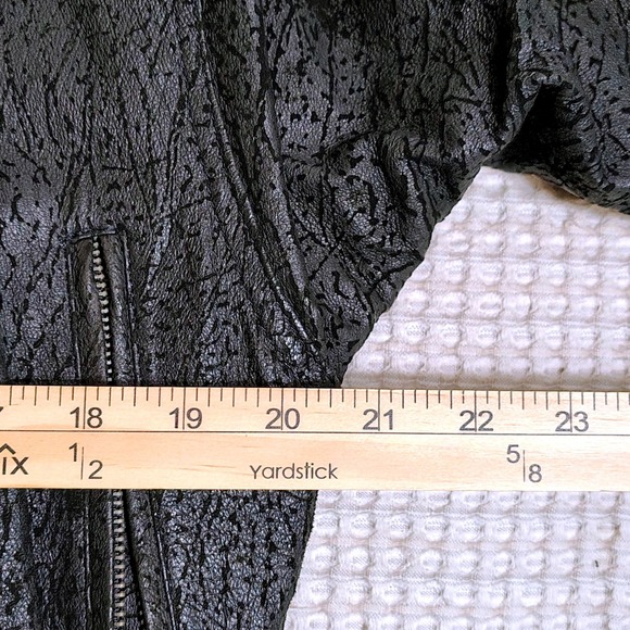 Vintage Wilsons Suede Leather 80's Glam Womens Jacket Textured Black Size 38 - Picture 14 of 16